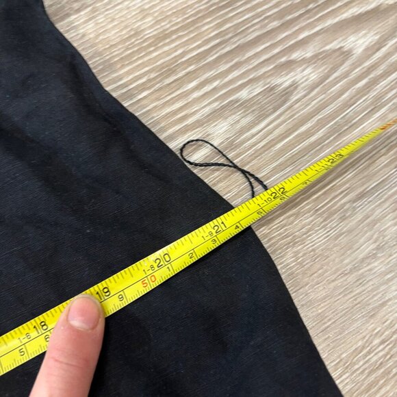 Ann Taylor Black Linen Midi Dress Puff Sleeves V Neck Medium M - Picture 13 of 13